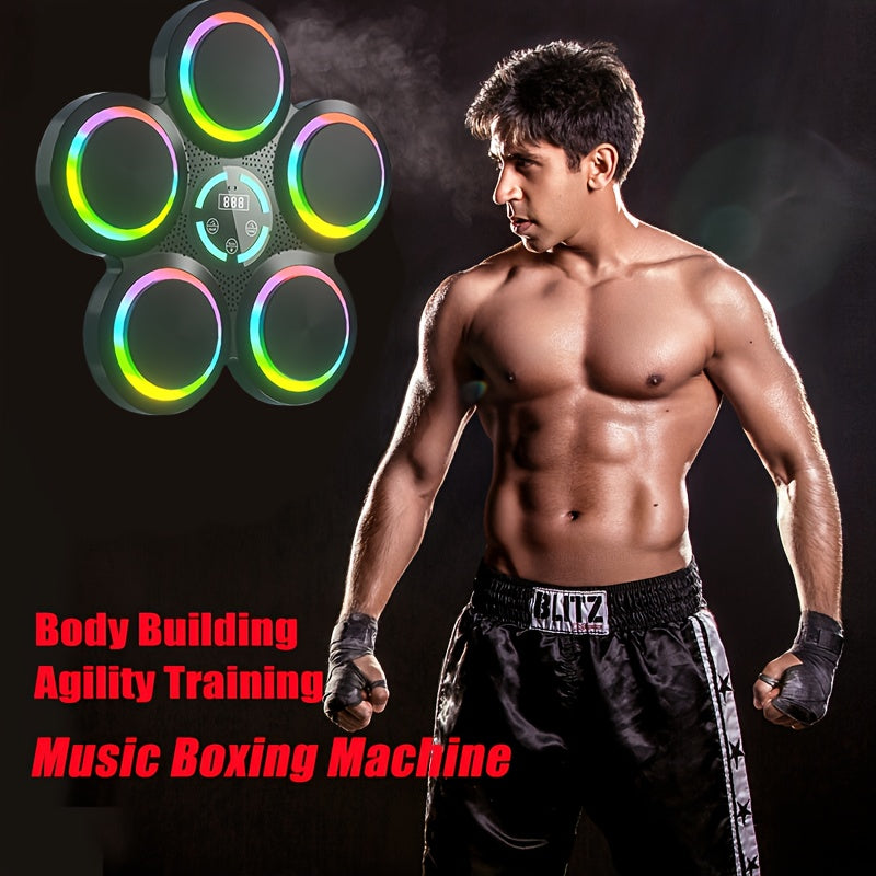 Wall-Mounted Electronic Boxing Training Pad with Dynamic Rhythms(Black)-3