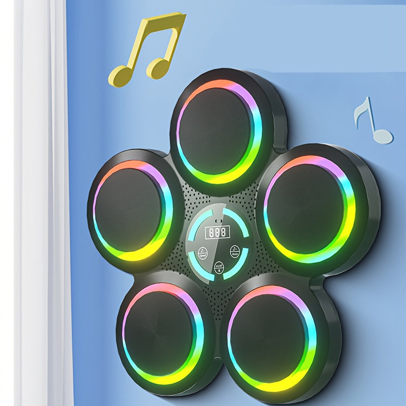 Wall-Mounted Electronic Boxing Training Pad with Dynamic Rhythms(Black)-4