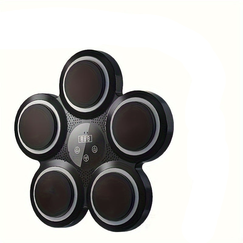 Wall-Mounted Electronic Boxing Training Pad with Dynamic Rhythms(Black)-0