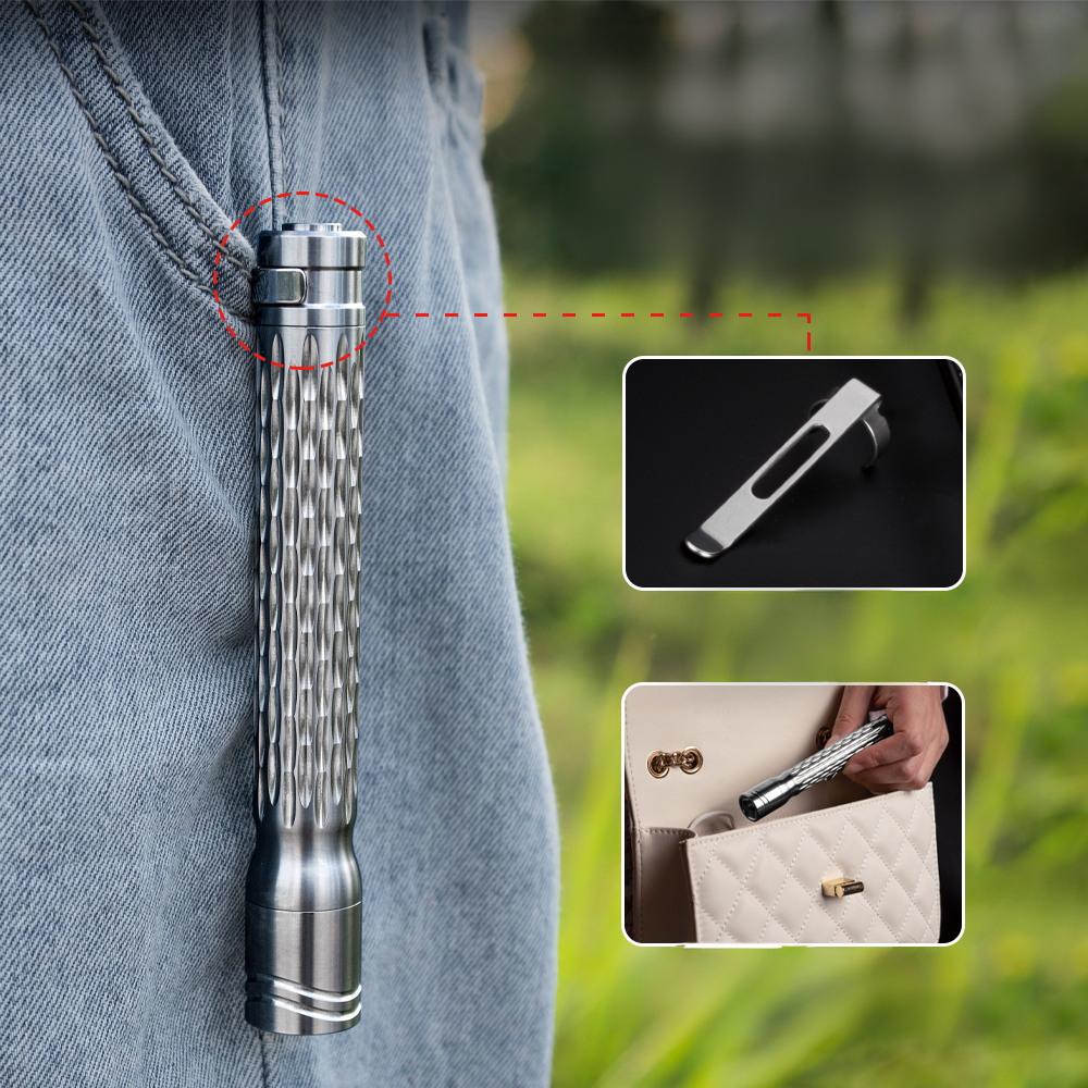 Wautton R8 Titanium Alloy Mini High-Intensity Flashlight-0