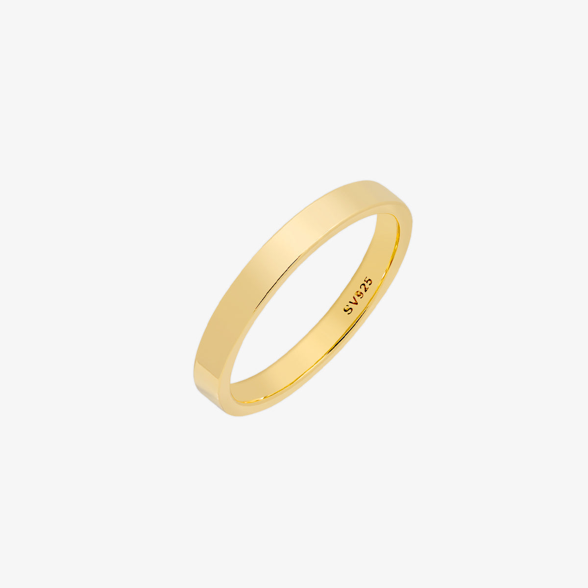 Bold square plain band ring-5
