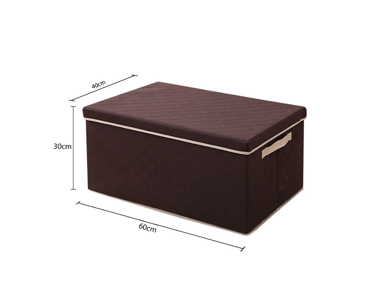 NNEAGS Extra Large Coffee Non-Woven Diamond Quilt Grid Fabric Storage/Organizer Box-3