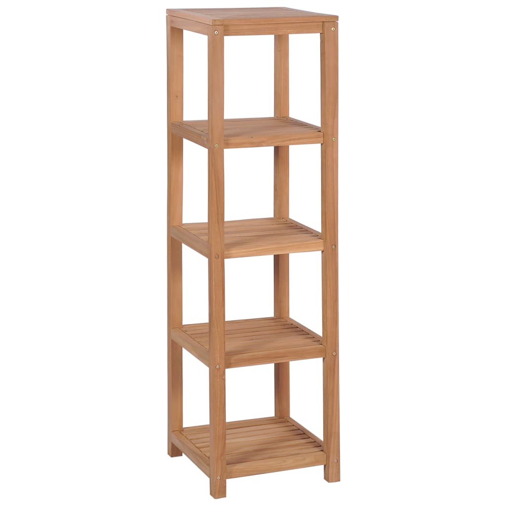 NNEVL 4-Tier Bathroom Storage Rack Solid Teak 42x42x165 cm-0
