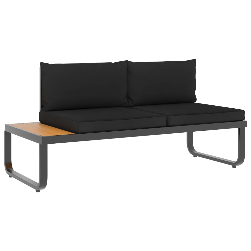 NNEVL 4 Piece Garden Corner Sofa Set with Cushions Aluminium and WPC-3