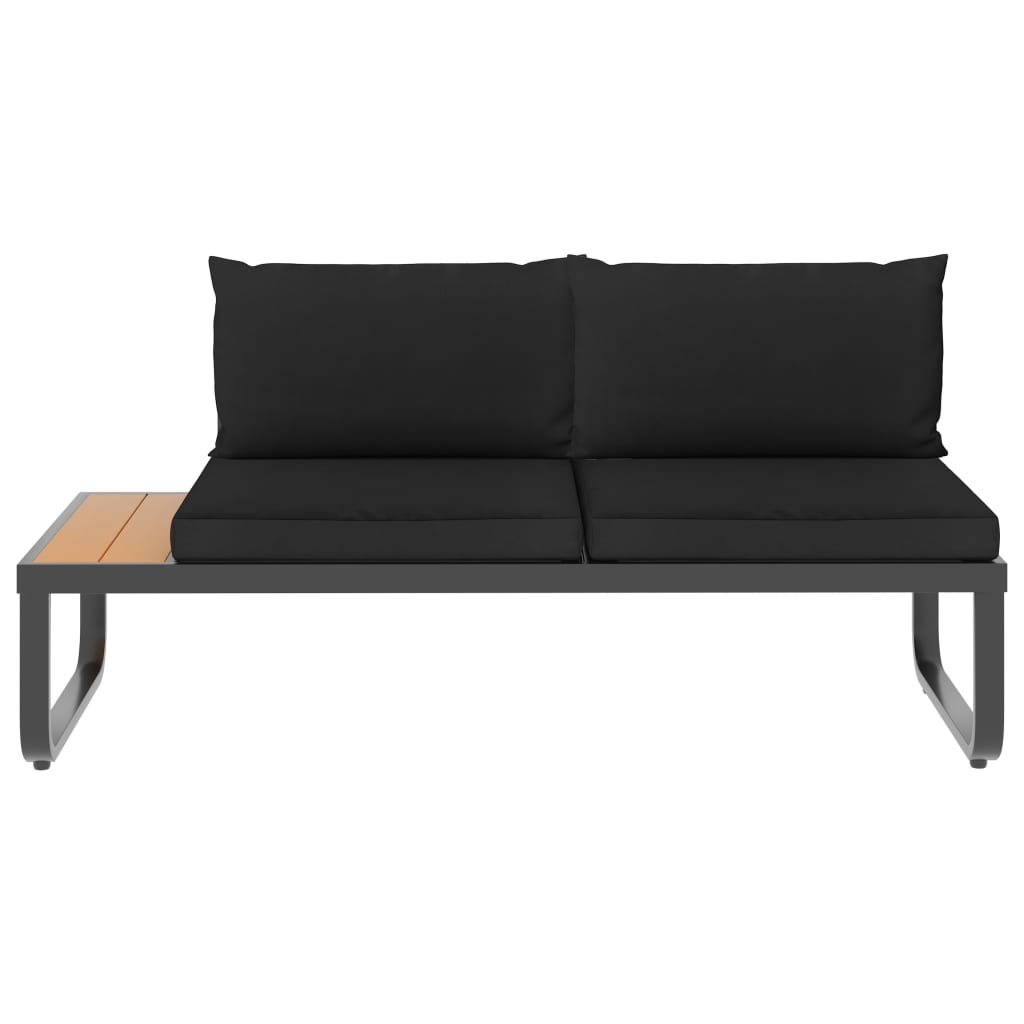NNEVL 4 Piece Garden Corner Sofa Set with Cushions Aluminium and WPC-4