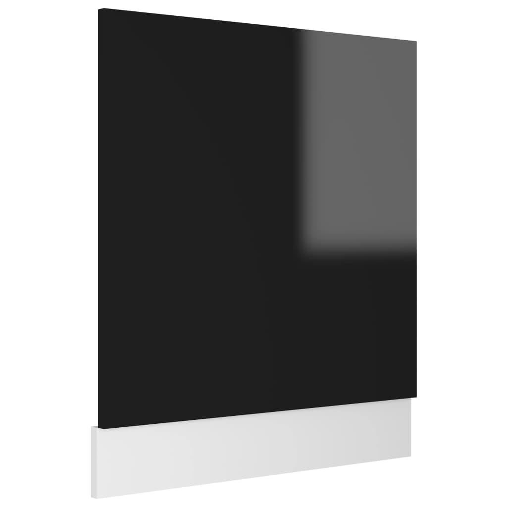 NNEVL Dishwasher Panel High Gloss Black 59.5x3x67 cm Chipboard-1