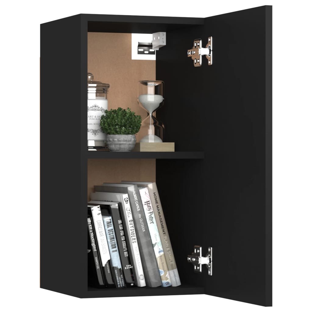 NNEVL TV Cabinet Black 30.5x30x60 cm Chipboard-2