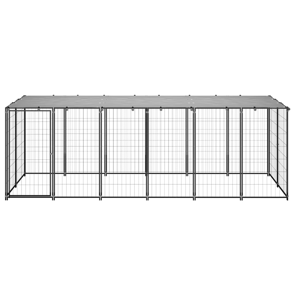 NNEVL Dog Kennel Black 330x110x110 cm Steel-1