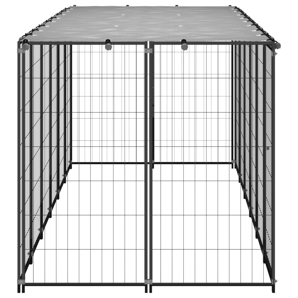 NNEVL Dog Kennel Black 330x110x110 cm Steel-2