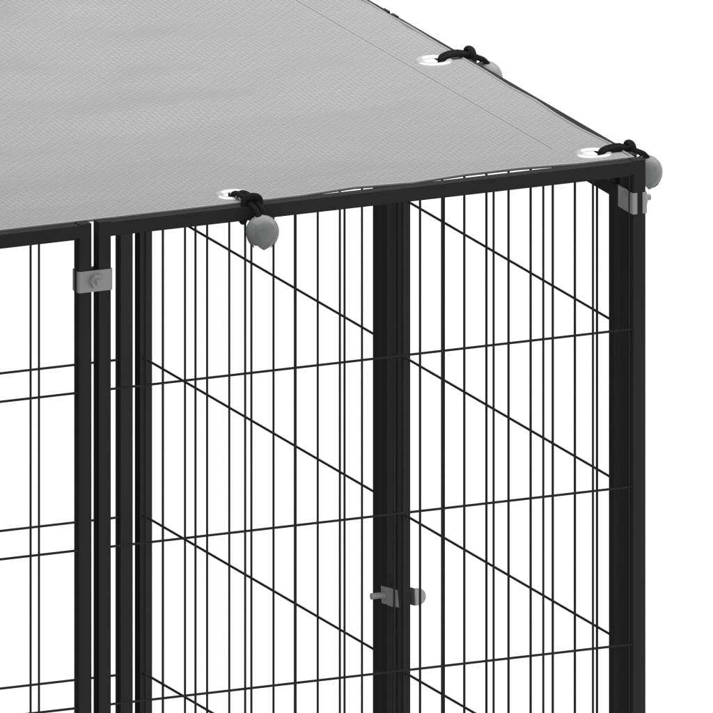 NNEVL Dog Kennel Black 330x110x110 cm Steel-4