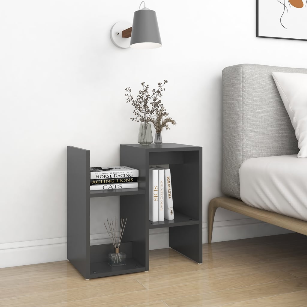 NNEVL Bedside Cabinet Grey 50x30x51.5 cm Chipboard-2