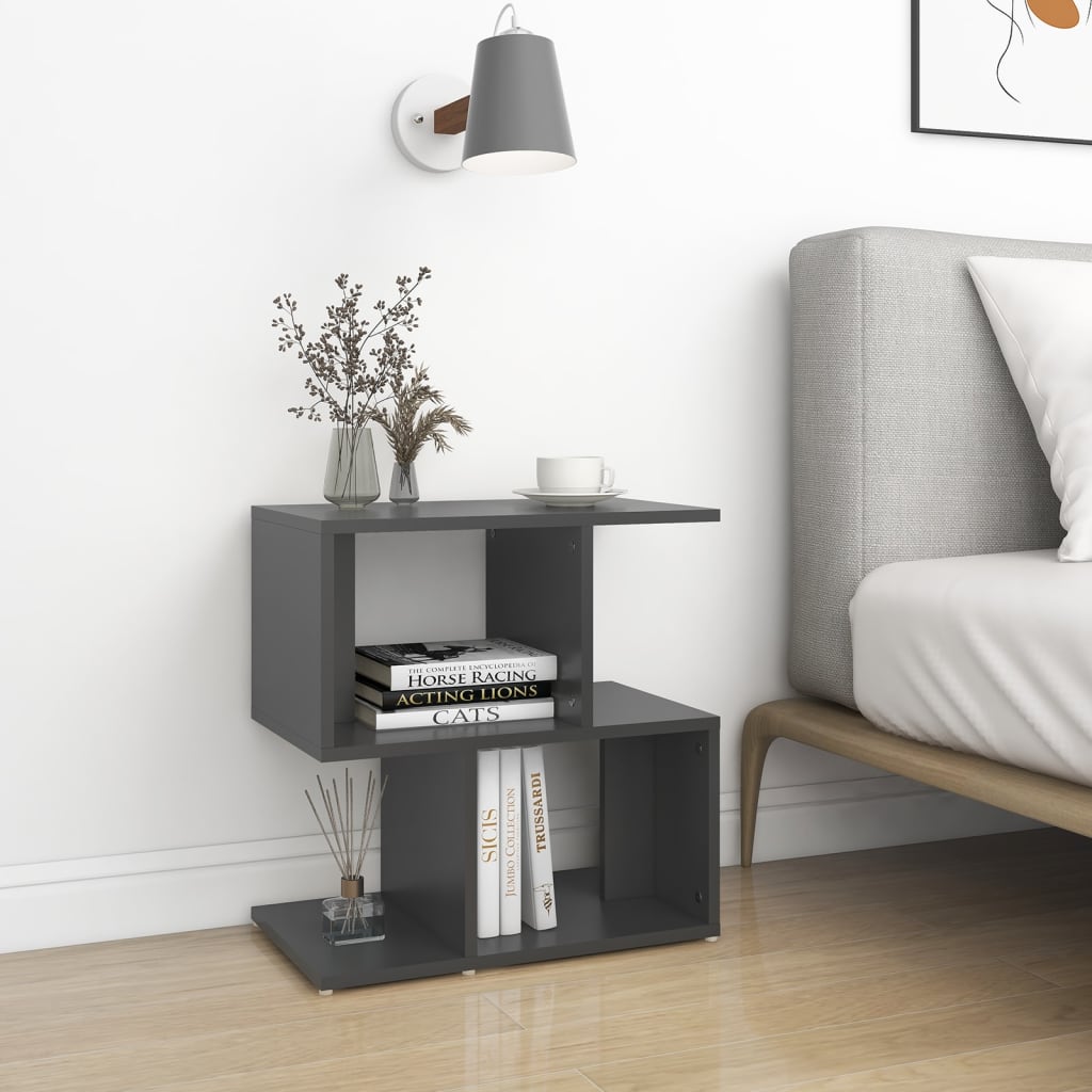 NNEVL Bedside Cabinet Grey 50x30x51.5 cm Chipboard-0