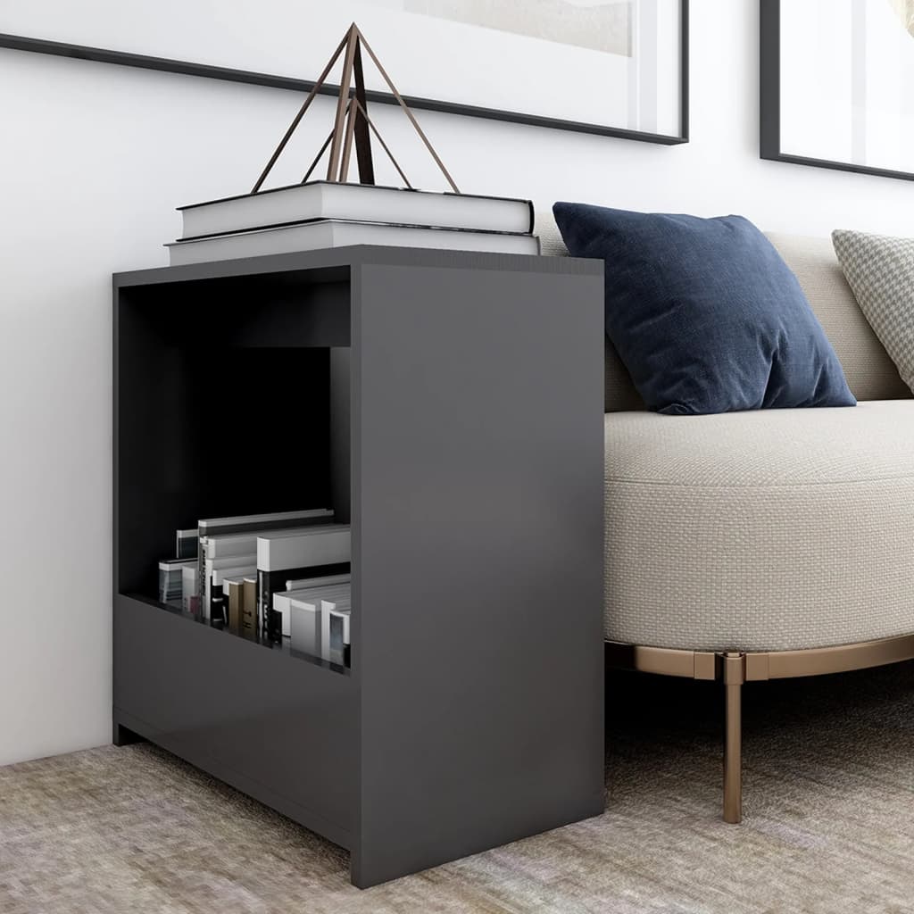 NNEVL Side Table Grey 50x26x50 cm Chipboard-0
