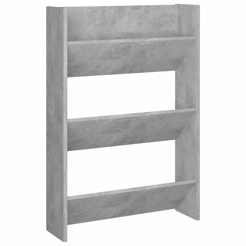 NNEVL Wall Shoe Cabinets 2 pcs Concrete Grey 60x18x90 cm Chipboard-4