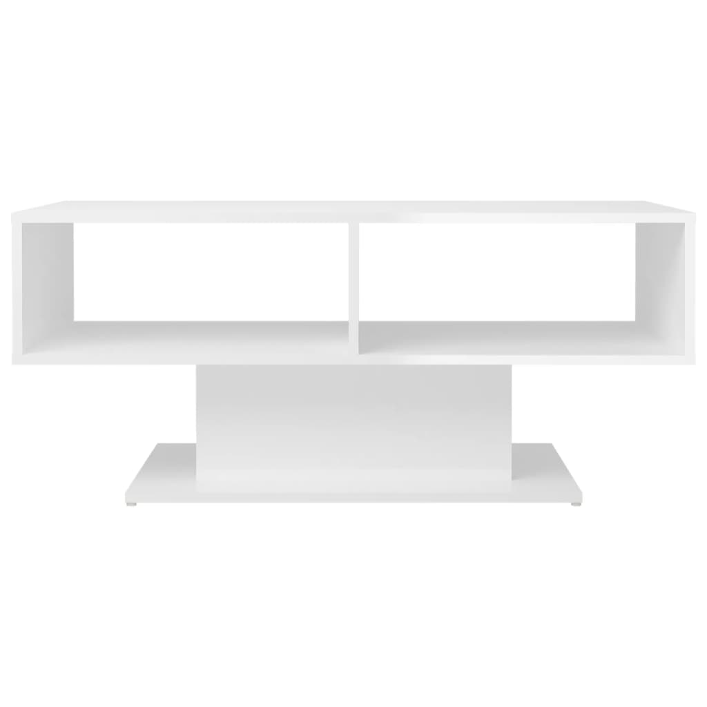 NNEVL Coffee Table High Gloss White 103.5x50x44.5 cm Chipboard-3