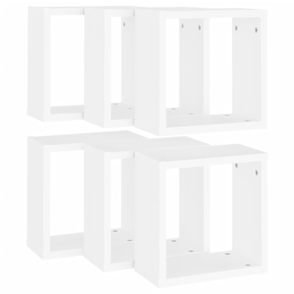 NNEVL Wall Cube Shelves 6 pcs White 30x15x30 cm-4