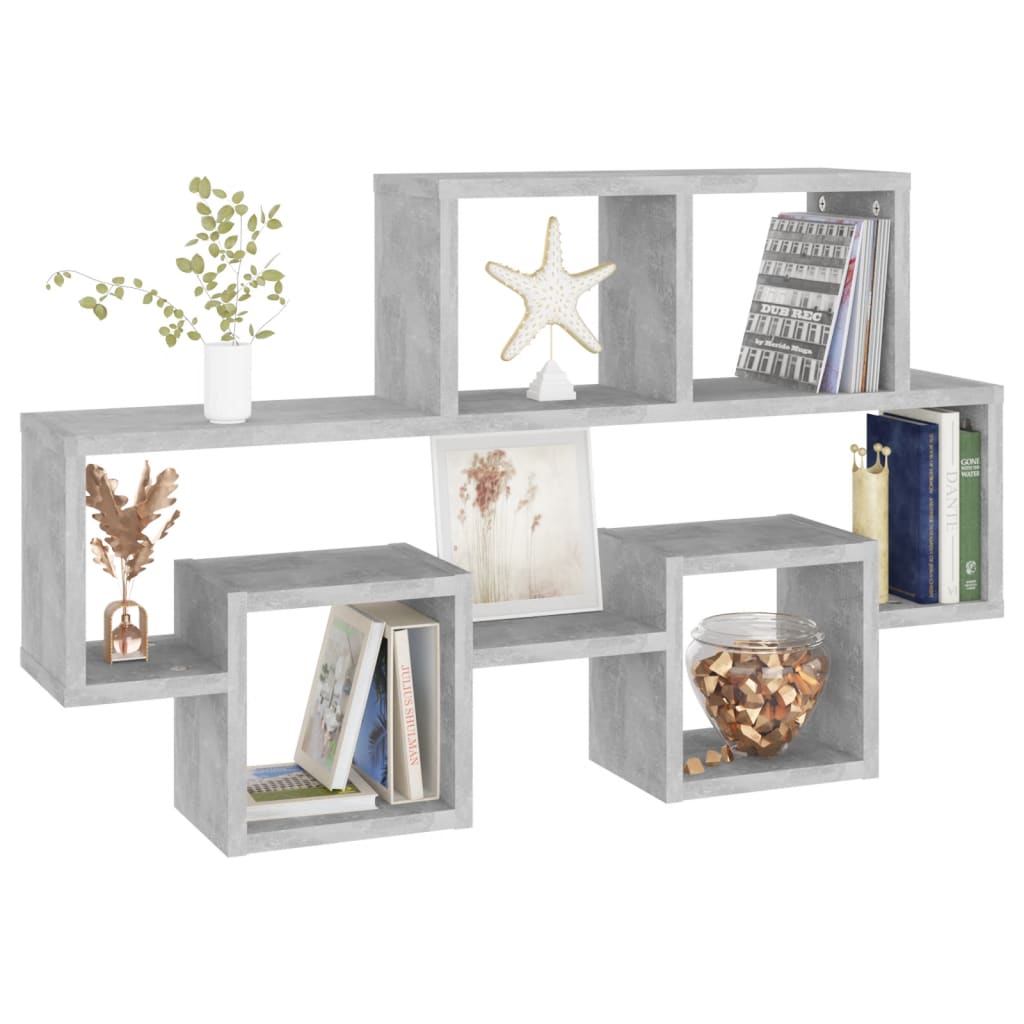 NNEVL Car-shaped Wall Shelf Concrete Grey 82x15x51 cm Chipboard-2