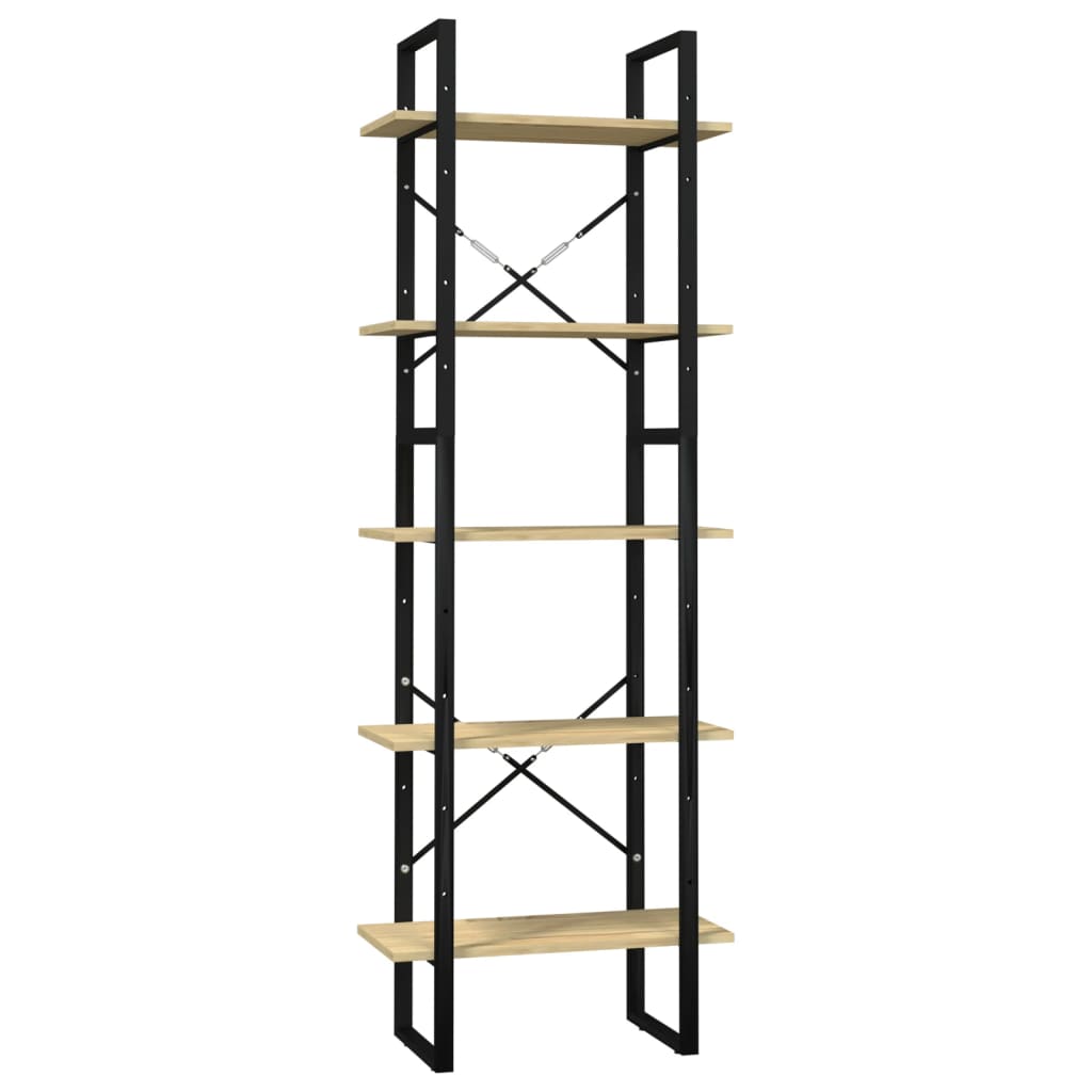 NNEVL 5-Tier Book Cabinet 60x30x175 cm Pinewood-1