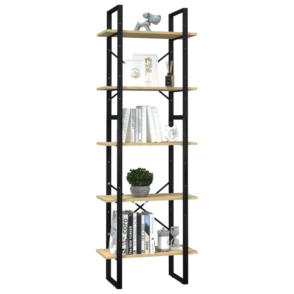 NNEVL 5-Tier Book Cabinet 60x30x175 cm Pinewood-2