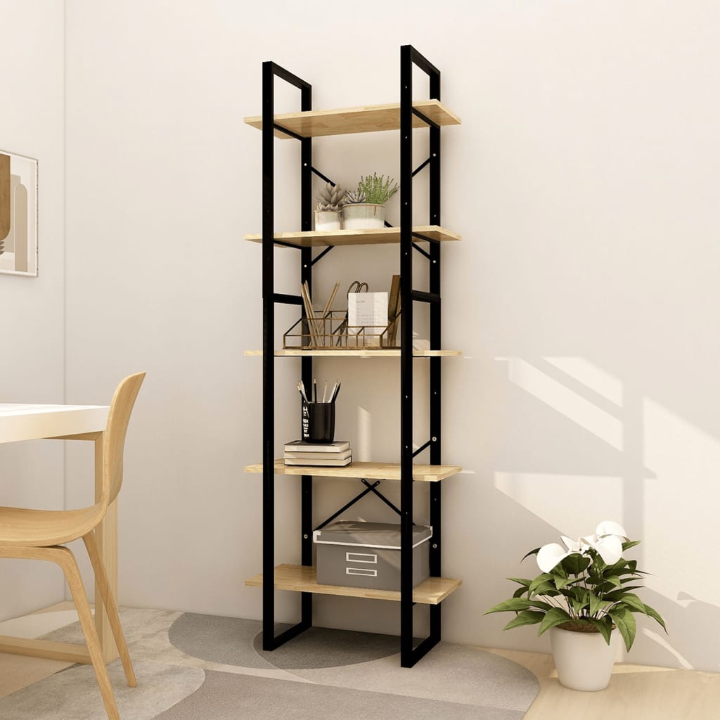 NNEVL 5-Tier Book Cabinet 60x30x175 cm Pinewood-0