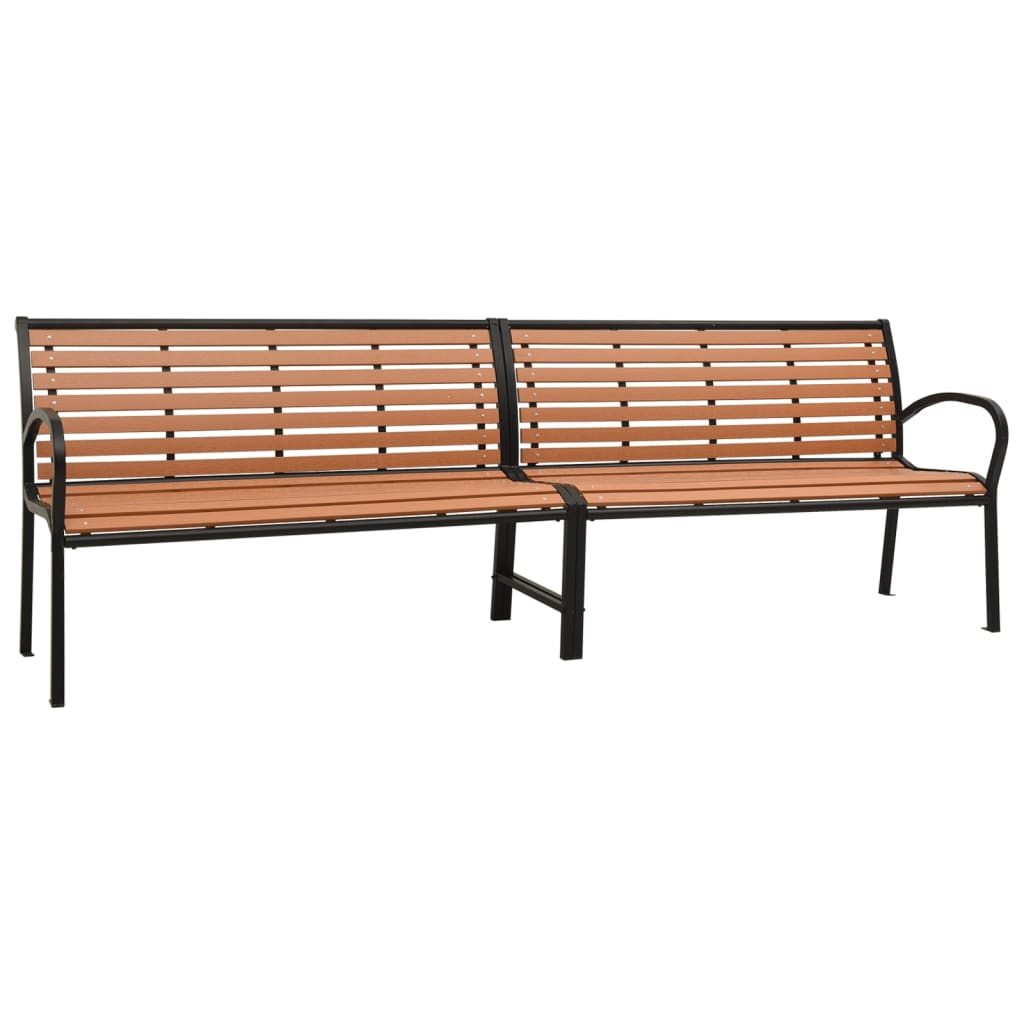 NNEVL Twin Garden Bench 251 cm Steel and WPC-1
