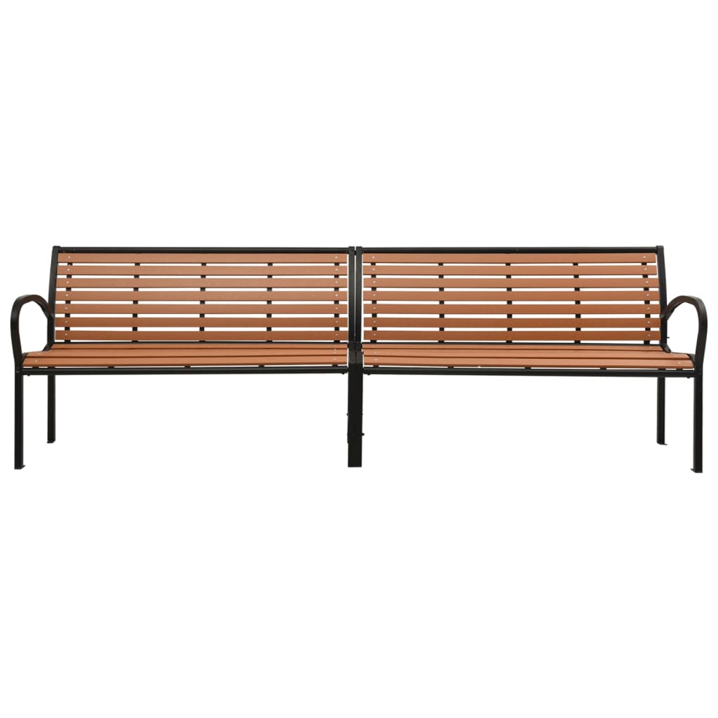 NNEVL Twin Garden Bench 251 cm Steel and WPC-2
