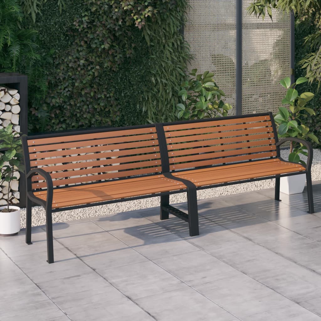 NNEVL Twin Garden Bench 251 cm Steel and WPC-0