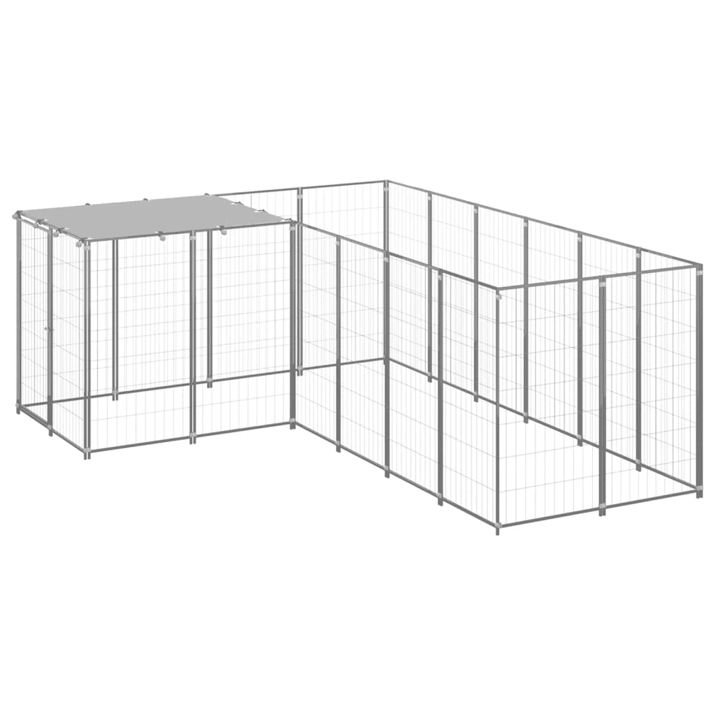 NNEVL Dog Kennel Silver 4.84 m² Steel-0