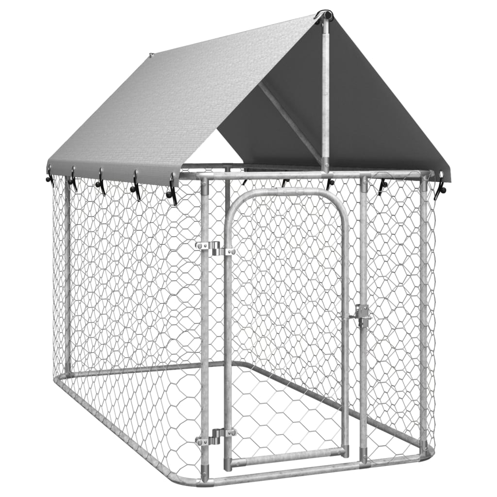 NNEVL Outdoor Dog Kennel with Roof 200x100x150 cm-0
