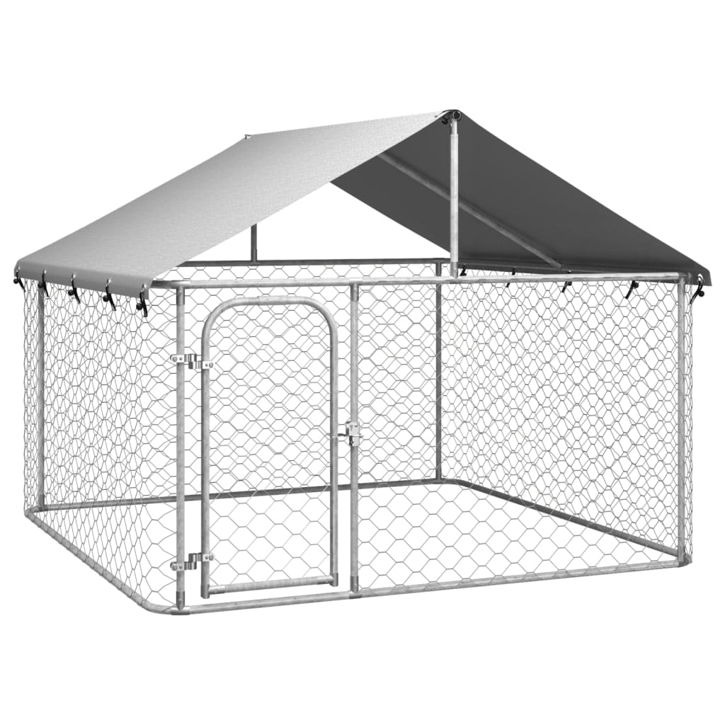 NNEVL Outdoor Dog Kennel with Roof 200x200x150 cm-0
