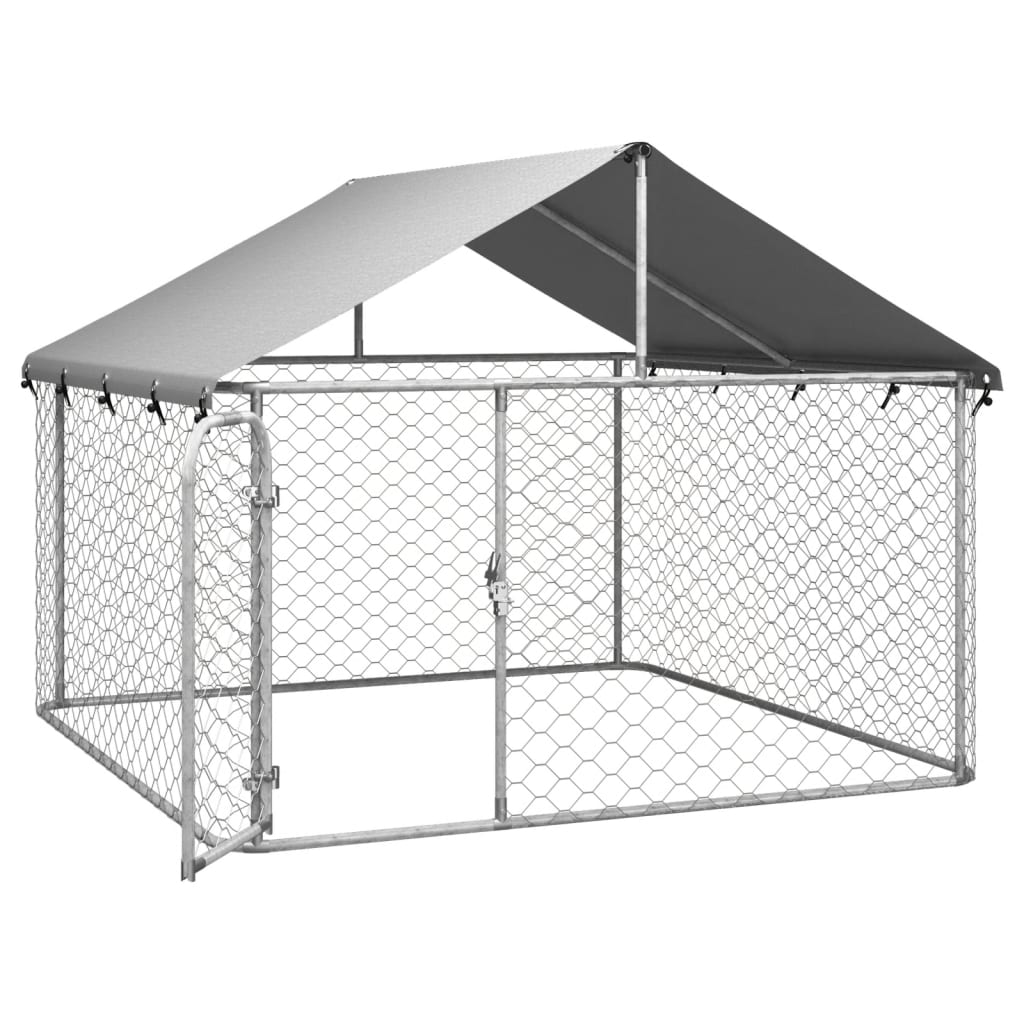 NNEVL Outdoor Dog Kennel with Roof 200x200x150 cm-3