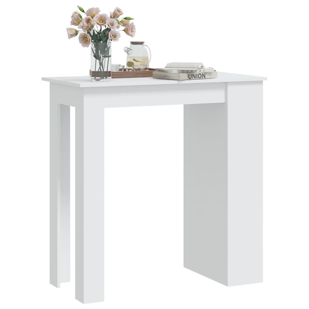 NNEVL Bar Table with Storage Rack White 102x50x103.5 cm Chipboard-3