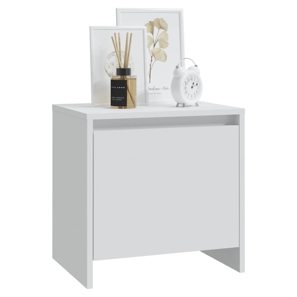 NNEVL Bedside Cabinet White 45x34x44.5 cm Chipboard-2