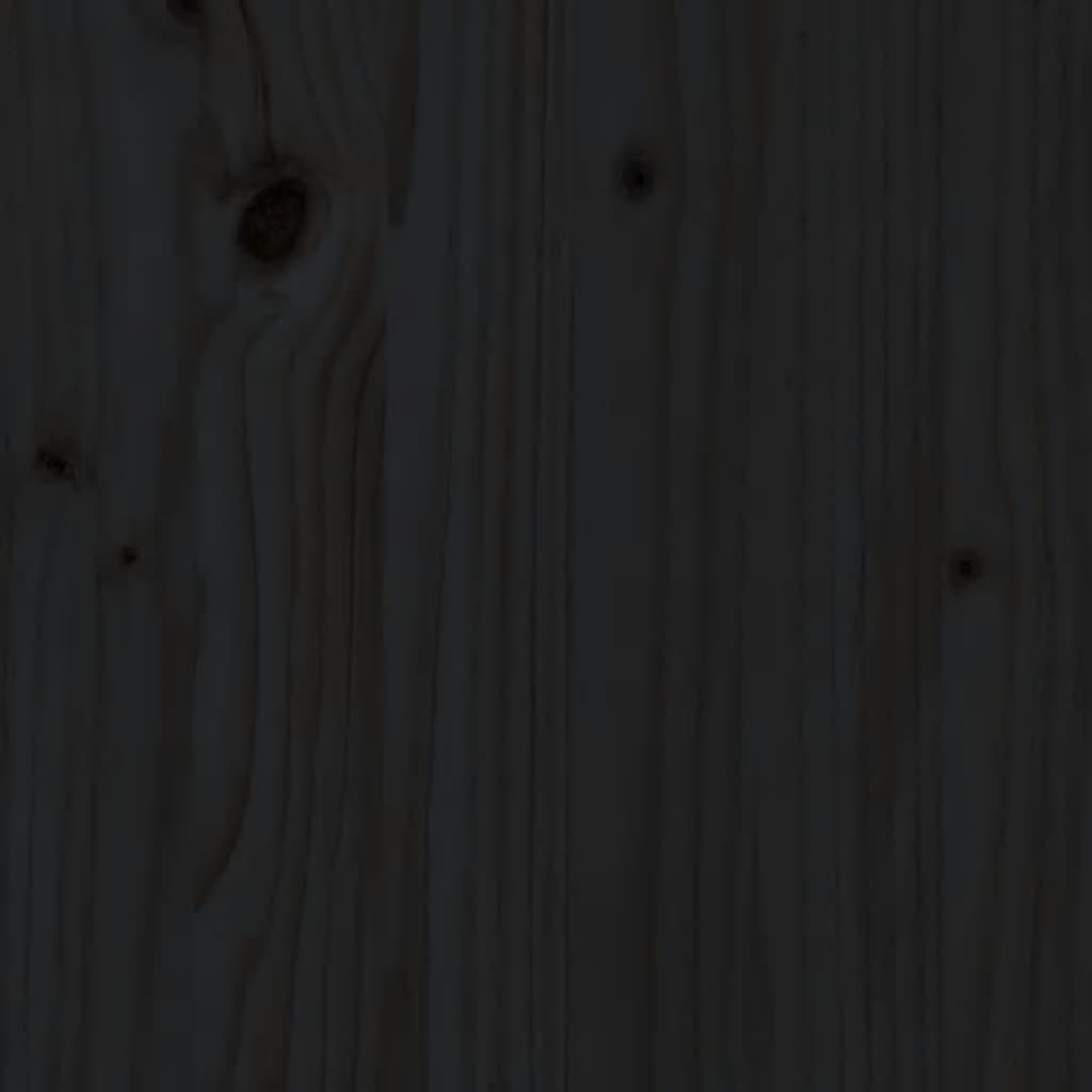 NNEVL Headboard Black 141x4x100 cm Solid Wood Pine-4