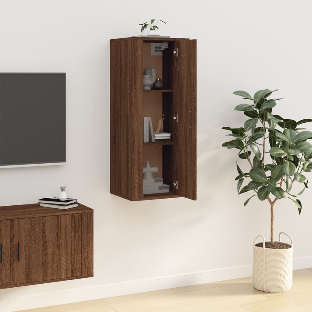 NNEVL Wall Mounted TV Cabinet Brown Oak 40x34.5x100 cm-3