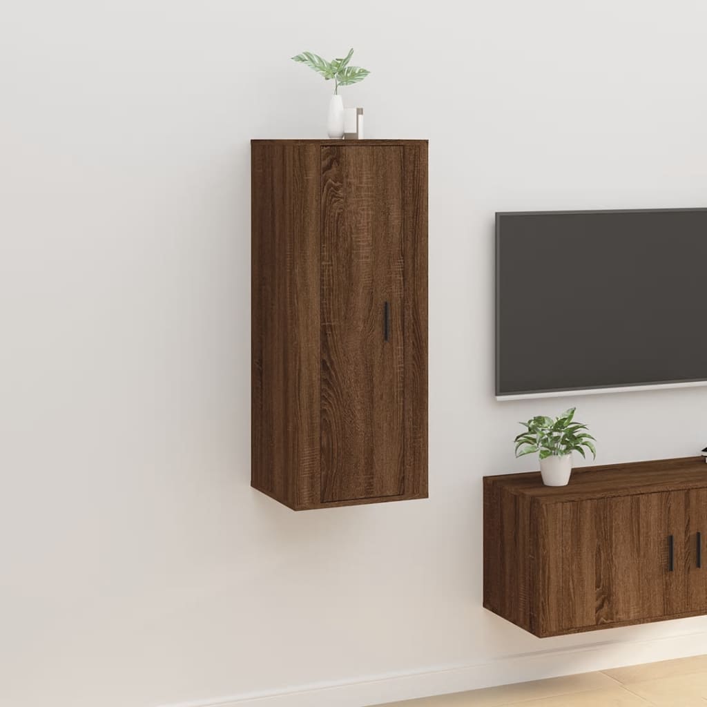 NNEVL Wall Mounted TV Cabinet Brown Oak 40x34.5x100 cm-0
