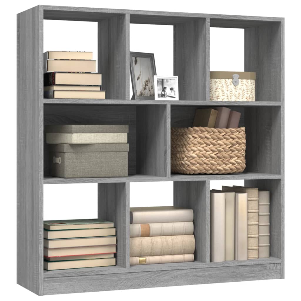 NNEVL Book Cabinet Grey Sonoma 97.5x29.5x100 cm Engineered Wood-2