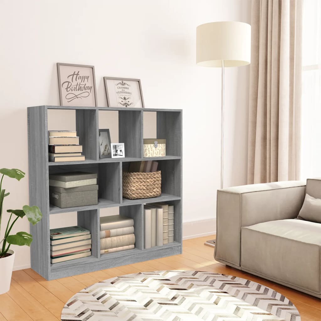 NNEVL Book Cabinet Grey Sonoma 97.5x29.5x100 cm Engineered Wood-1