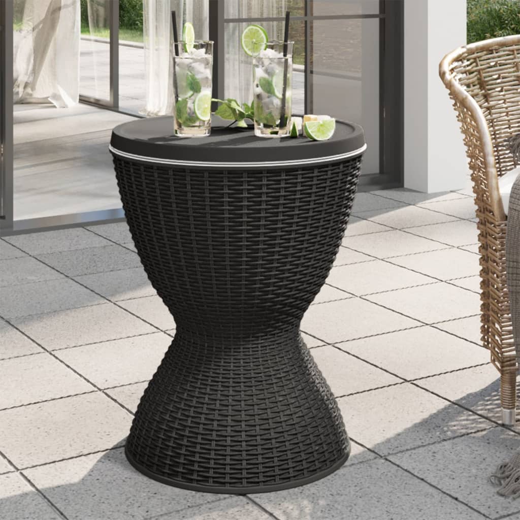 NNEVL 3-in-1 Ice Cooler Table Black Polypropylene-2