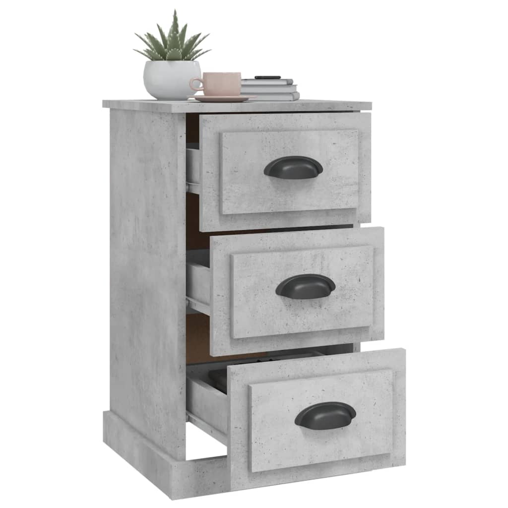 NNEVL Bedside Cabinet Concrete Grey 39x39x67 cm Engineered Wood-3