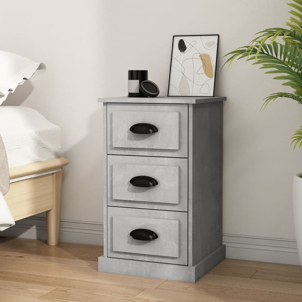 NNEVL Bedside Cabinet Concrete Grey 39x39x67 cm Engineered Wood-0