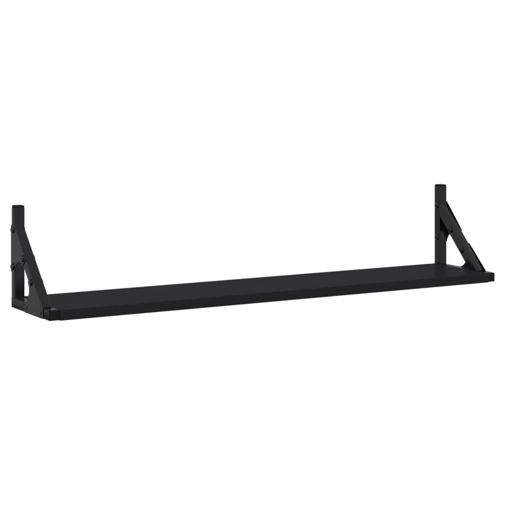 NNEVL Wall Shelves 2 pcs Black 80x15x15.5 cm Engineered Wood-3