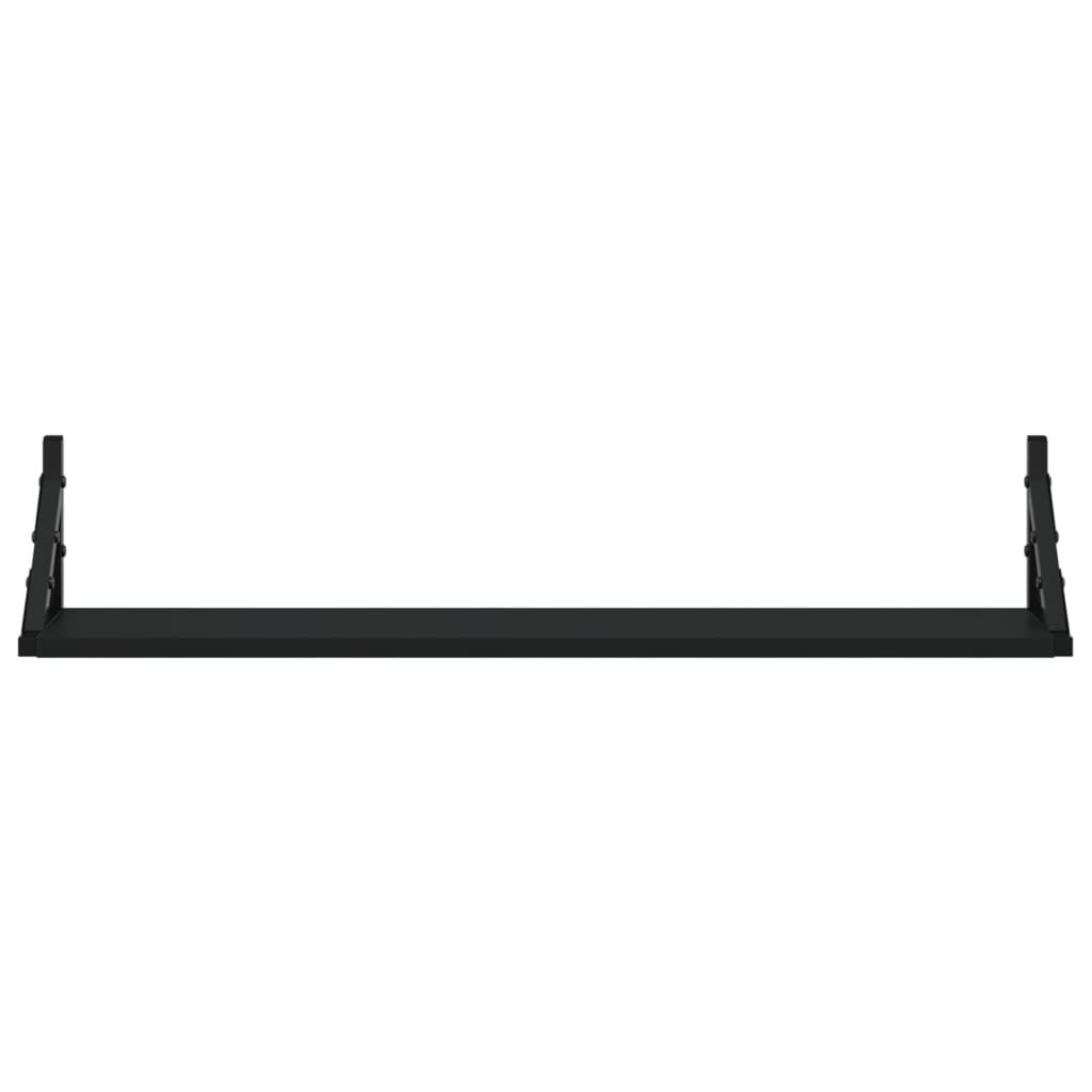 NNEVL Wall Shelves 2 pcs Black 80x15x15.5 cm Engineered Wood-4