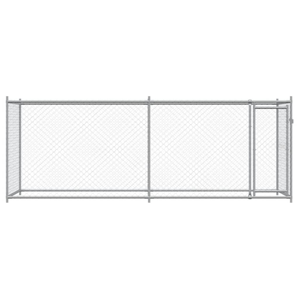 NNEVL Dog Cage with Door Grey 4x2x1.5 m Galvanised Steel-3