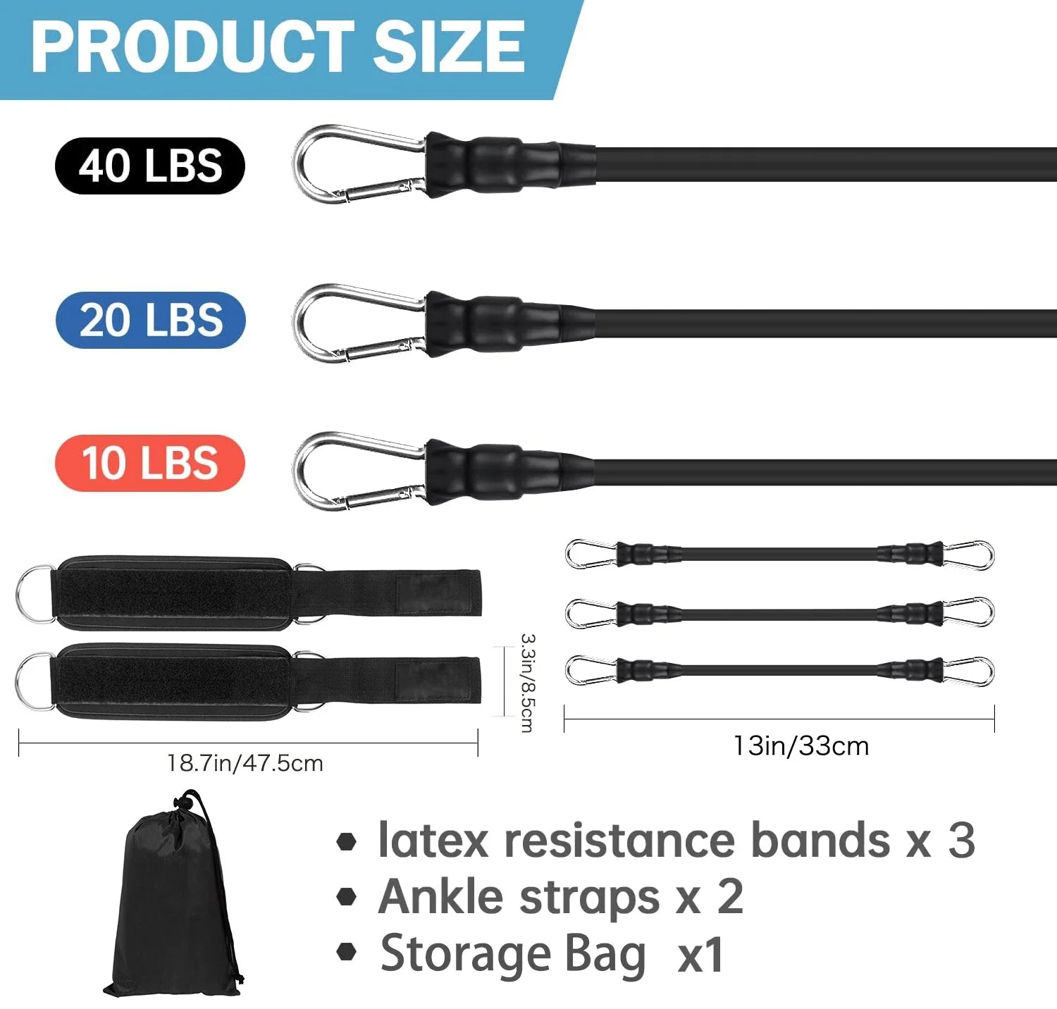 NNEOBA Ankle Resistance Bands Set for Leg and Butt Training-2