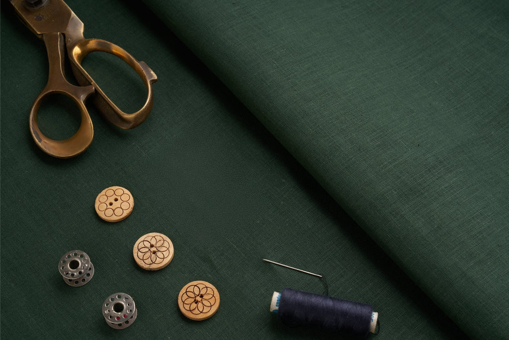 Organic Hemp Fabric - Dark Green | 170gsm | Curtains, Clothing & More-0