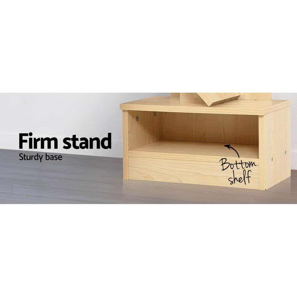 NNEDSZ Display Shelf 9-Shelf Tree Bookshelf Book Storage Rack Bookcase Natural-4