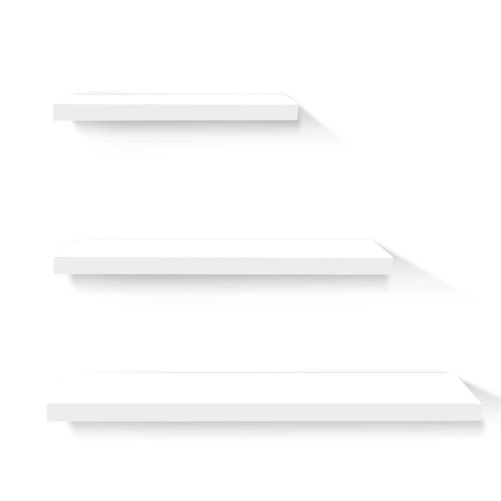 NNEDSZ 3 Piece Floating Wall Shelves - White-0