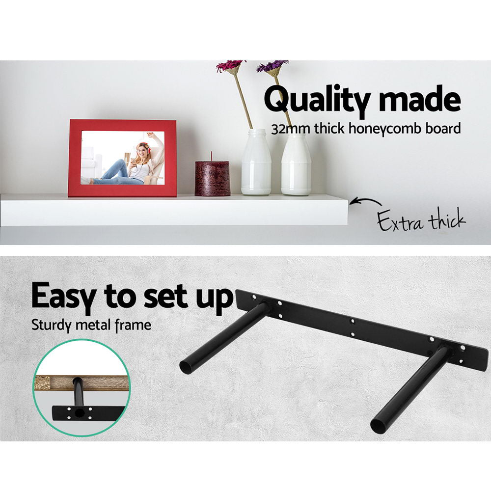 NNEDSZ 3 Piece Floating Wall Shelves - White-4