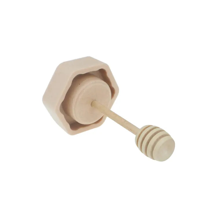 60 X Honey Glass Jar With Wooden Honey Spoon 380 ML / 220 ML-2